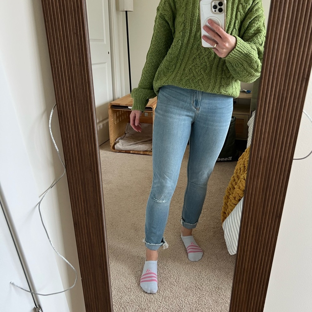 Abercrombie Womens 24/00R Curve Love Ankle High Rise jean